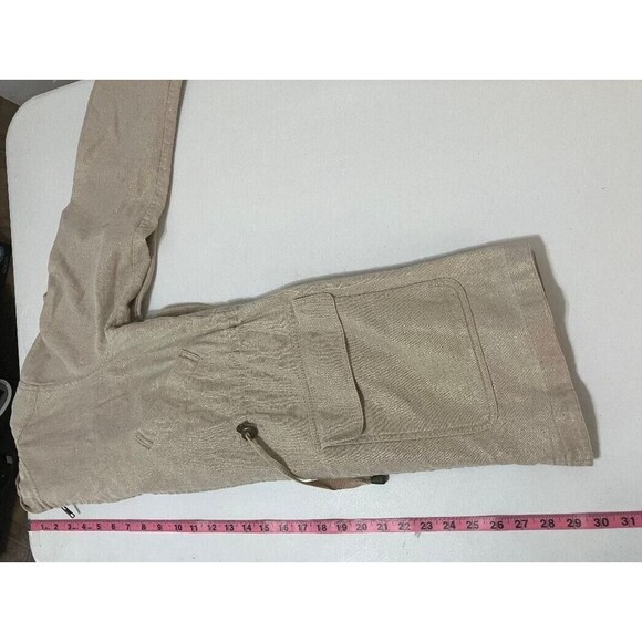 J Jill Womens Linen Blend Utility Jacket Size XSP Zip Beige Shimmer Gold Hoodie - Picture 13 of 14